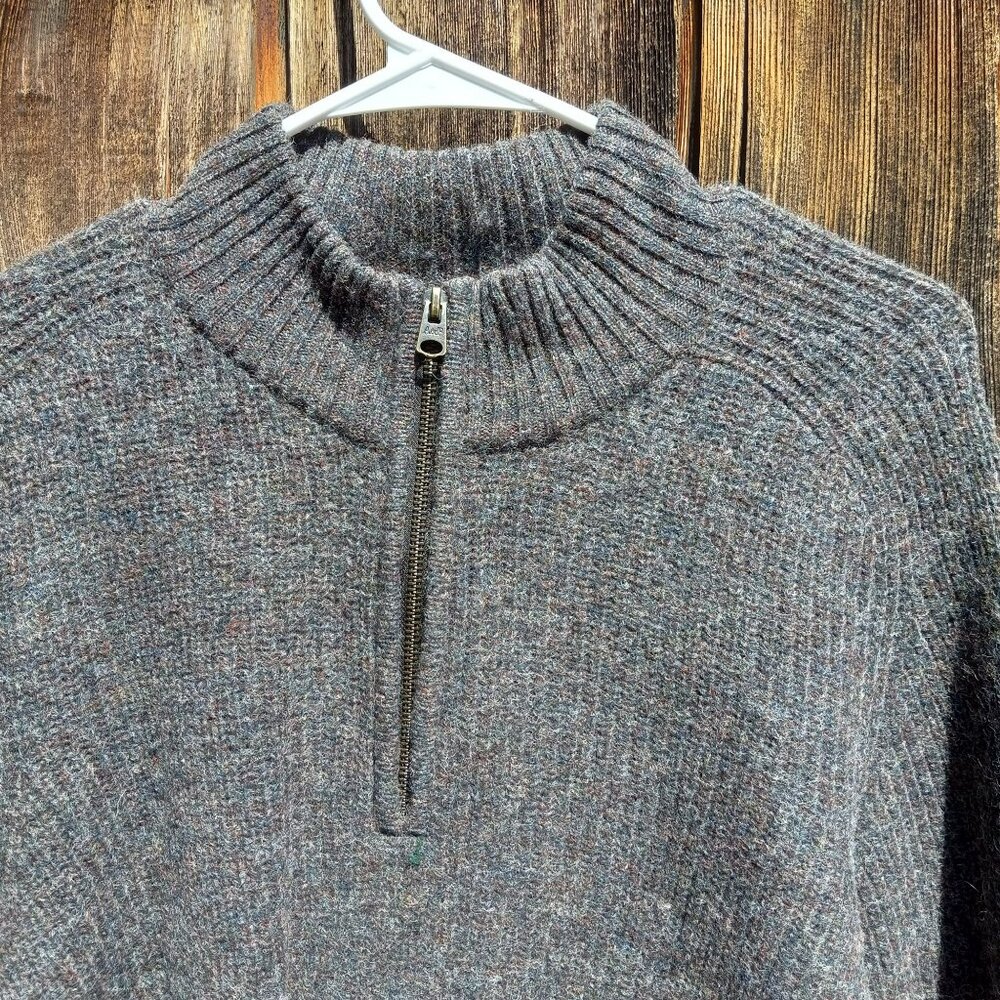Abercrombie & Fitch Wool Sweater Men's Extra‎ Large Brown Mock 1/4 Zip Pullover